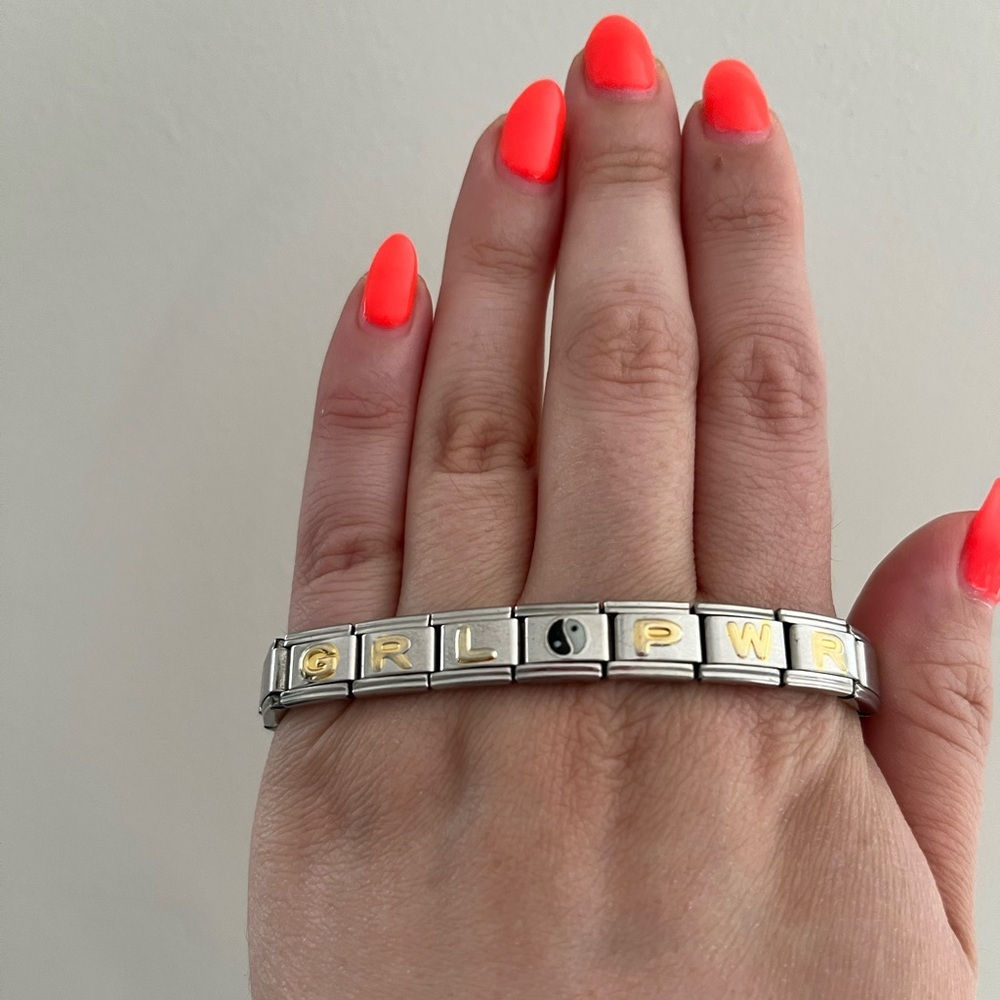 Girl Power 2000s charm link bracelet